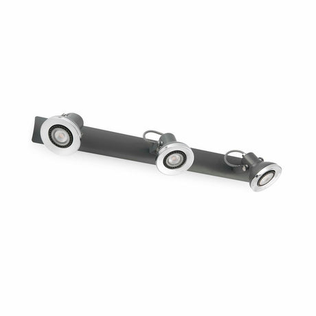 Wandstrahler RING-3 3-flammig Grau mit drei verstellbaren Leuchten in modernem Design.