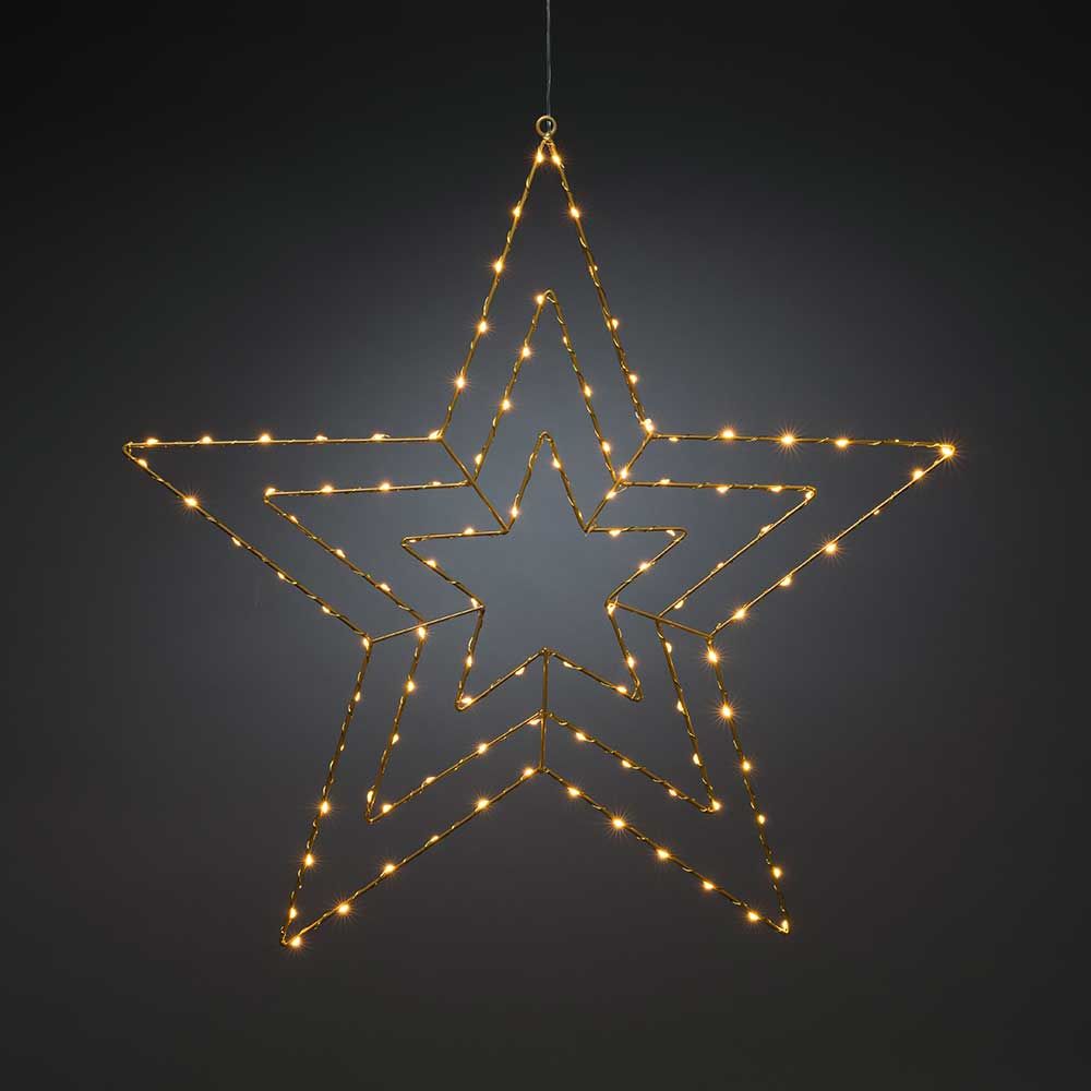 Weihnachtlicher LED Stern mit 112 Lichtpunkten IP20, dekorativ und festlich beleuchtet, ideal für Weihnachtsdekoration.