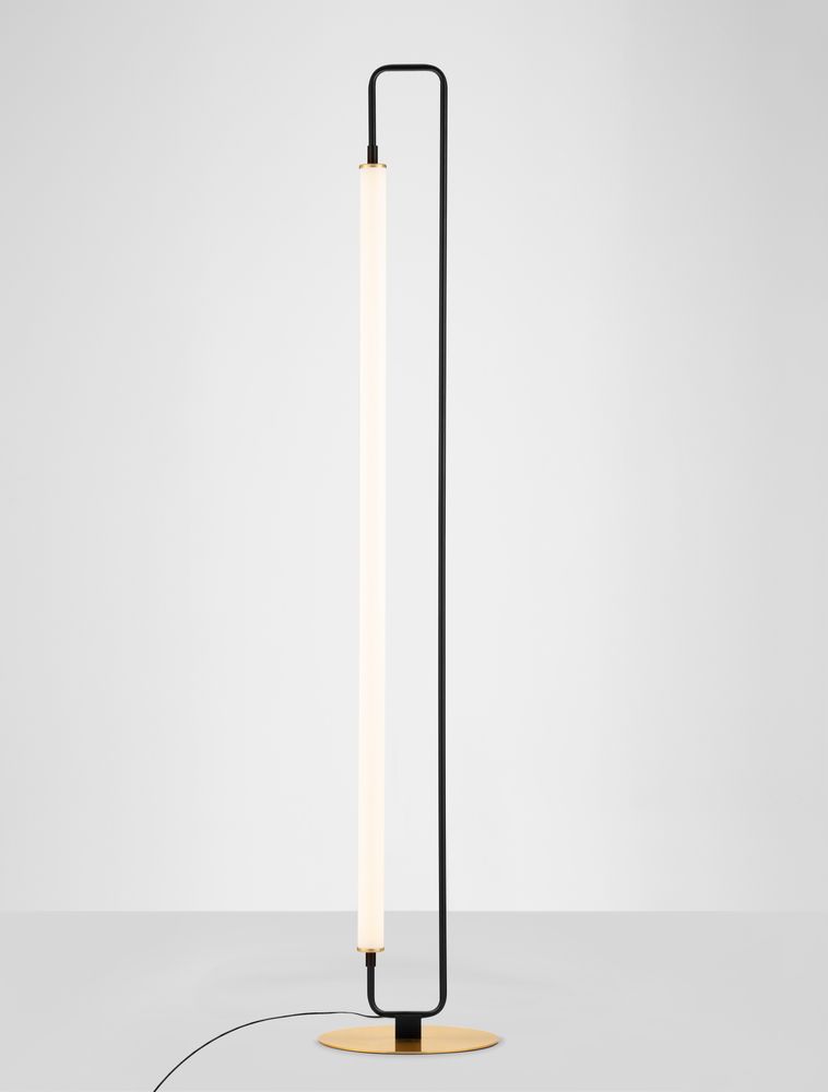 WETRO LED floor lamp 3000K black, gold