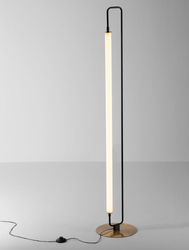 WETRO LED floor lamp 3000K black, gold