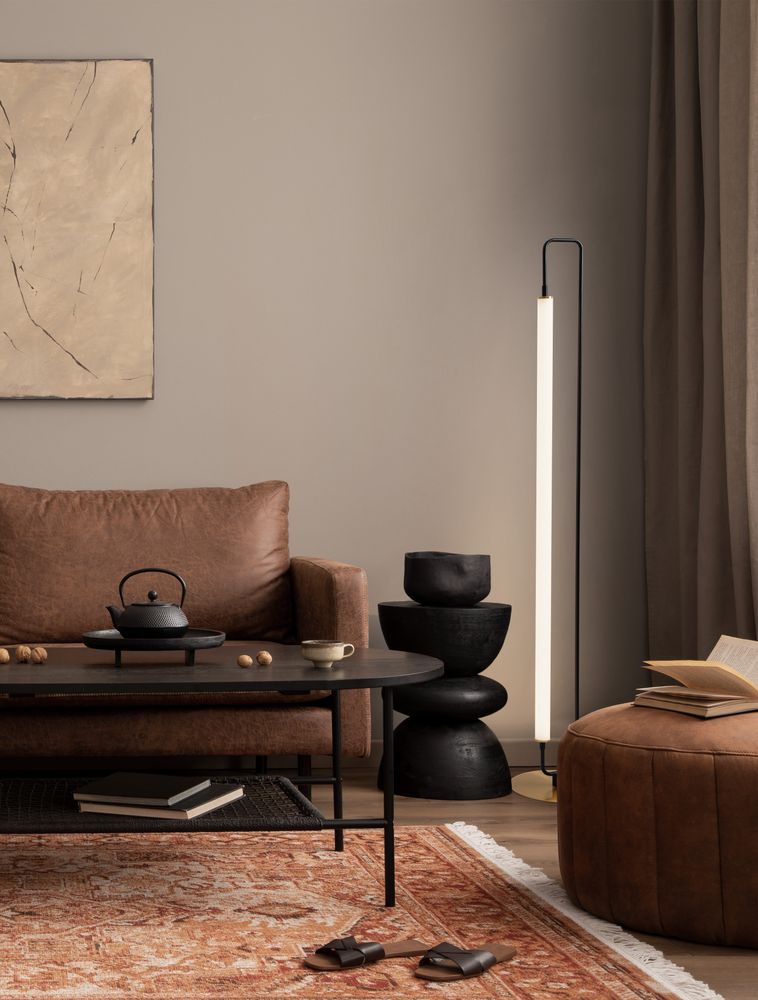 WETRO LED floor lamp 3000K black, gold