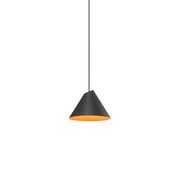 LED Esszimmerleuchte S Shiek 620lm Schwarz in modernem Design mit schwarzem Äußeren und orangefarbenem Innenlicht