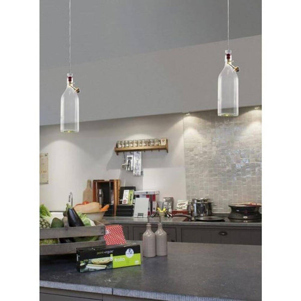 LED Cork pendant lamp 120lm Black above a modern kitchen, ideal for stylish lighting.