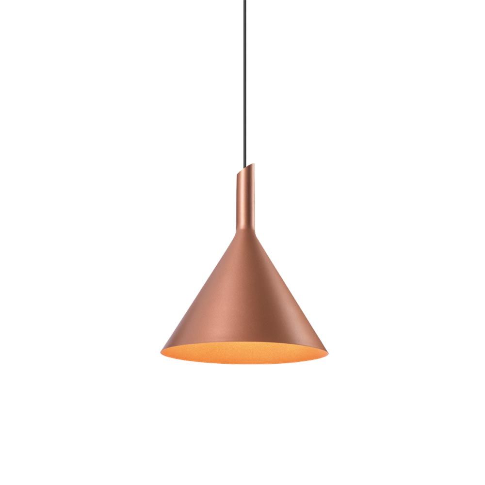 Lámpara LED colgante Shiek L en colores dorados, cobre