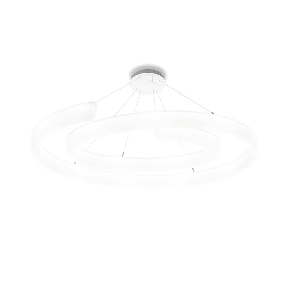 LED Hängeleuchte Cyclone 7000lm Weiß in modernem, minimalistischem Design mit hellem Licht.