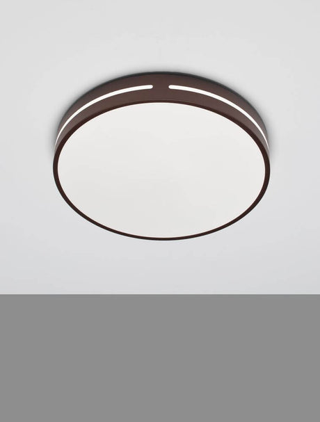 Wheel LED Deckenleuchte Ø 45cm 3000K - runde Coffee Braun Deckenleuchte mit opaler Abdeckung und warmweißem LED-Paneel für gemütliche Raumbeleuchtung