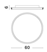 Lámpara de techo LED de sauce Ø 60 cm 53000K