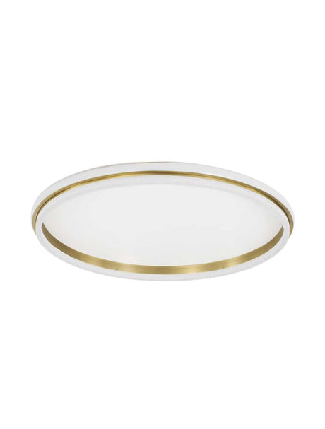 Gold-matte Deckenleuchte Willow Ø 60cm mit weißem Kunststoffglas und Aluminiumrahmen