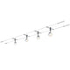 Wire System Stage 4x5W Weiß Chrom 12V 30VA Glas mit 4 flammigen LED-Lichtern für individuelle Lichtlösungen.