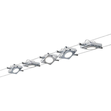 Wire Systems DC Set MacLED 5x4W 12V DC 30VA, modernes LED Seilsystem mit 6 Flammen.