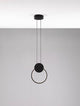 Wiro LED Pendelleuchte 3000K Rund Schwarz mit modernen Ring-Design in Schwarz und transluzentem Acryl.