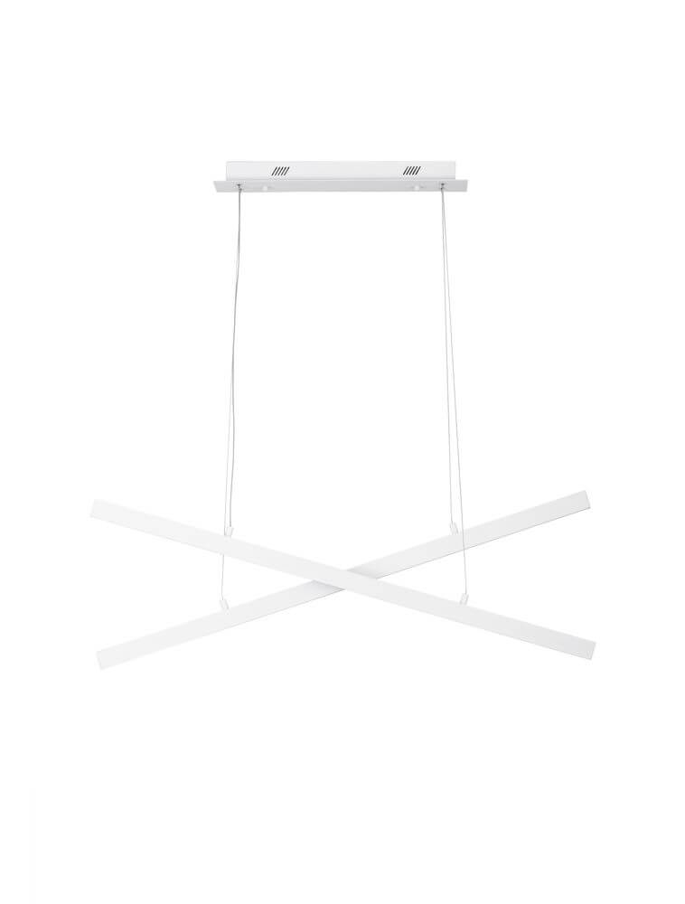 X-Line LED Pendelleuchte in Weiß, zweiflammig, modern und stilvoll, ideal für außergewöhnliche Raumgestaltung.