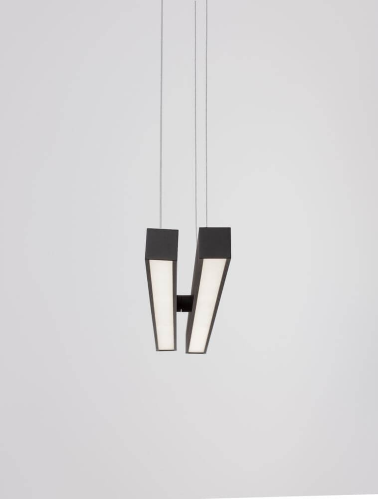 X-Line LED Pendelleuchte 2-flammig in Schwarz, modernes Design für stilvolle Beleuchtung.