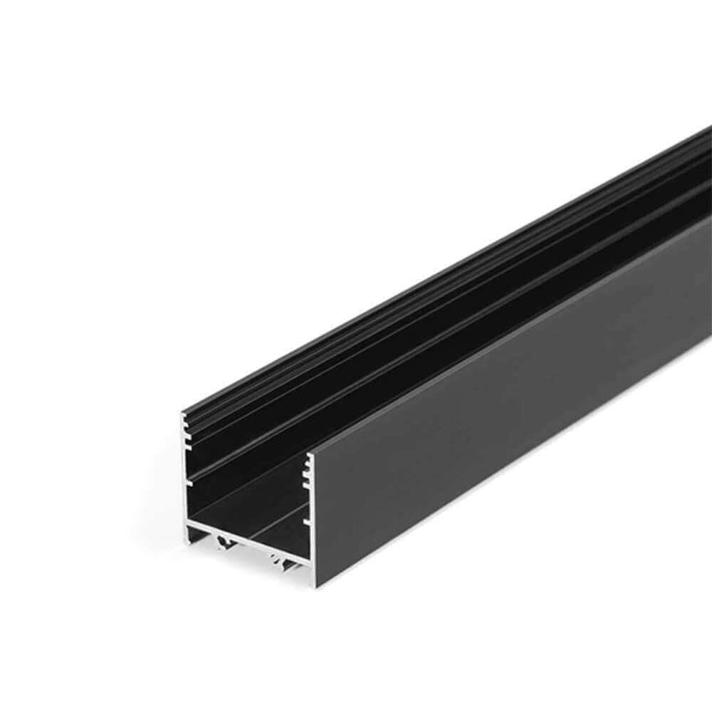 XXL Aufbauprofil 200cm Schwarz ohne Abdeckung für LED-Strips