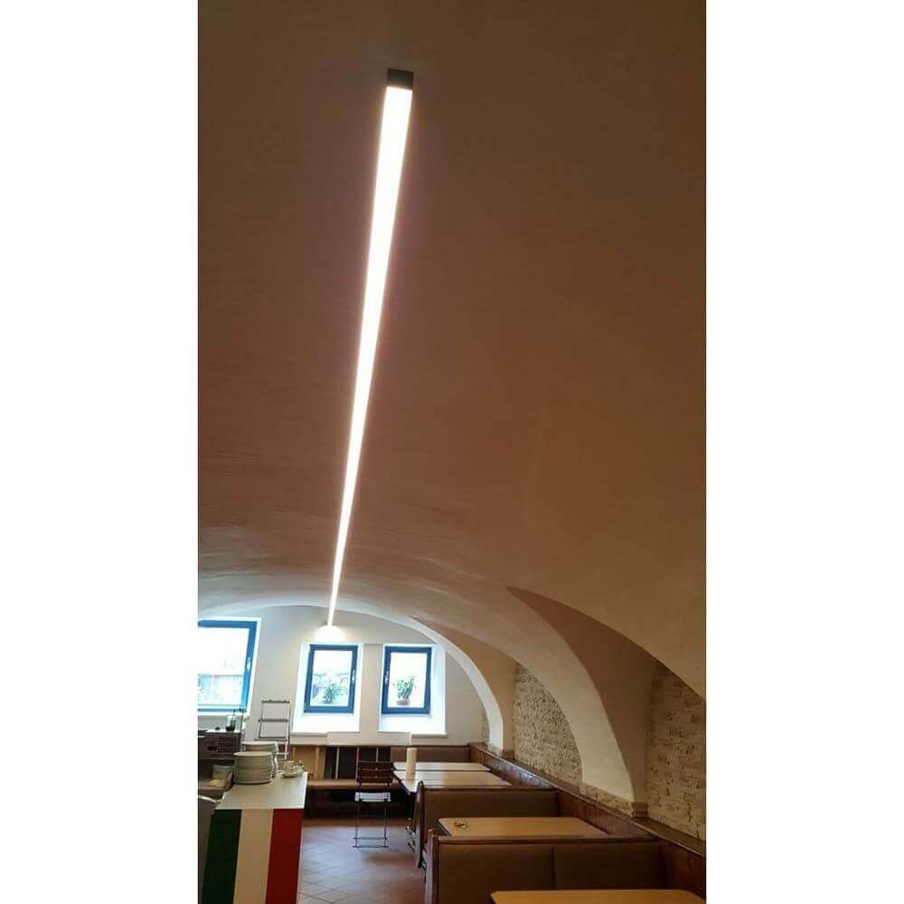 XXL Aufbauprofil 200cm Schwarz ohne Abdeckung für LED-Strips