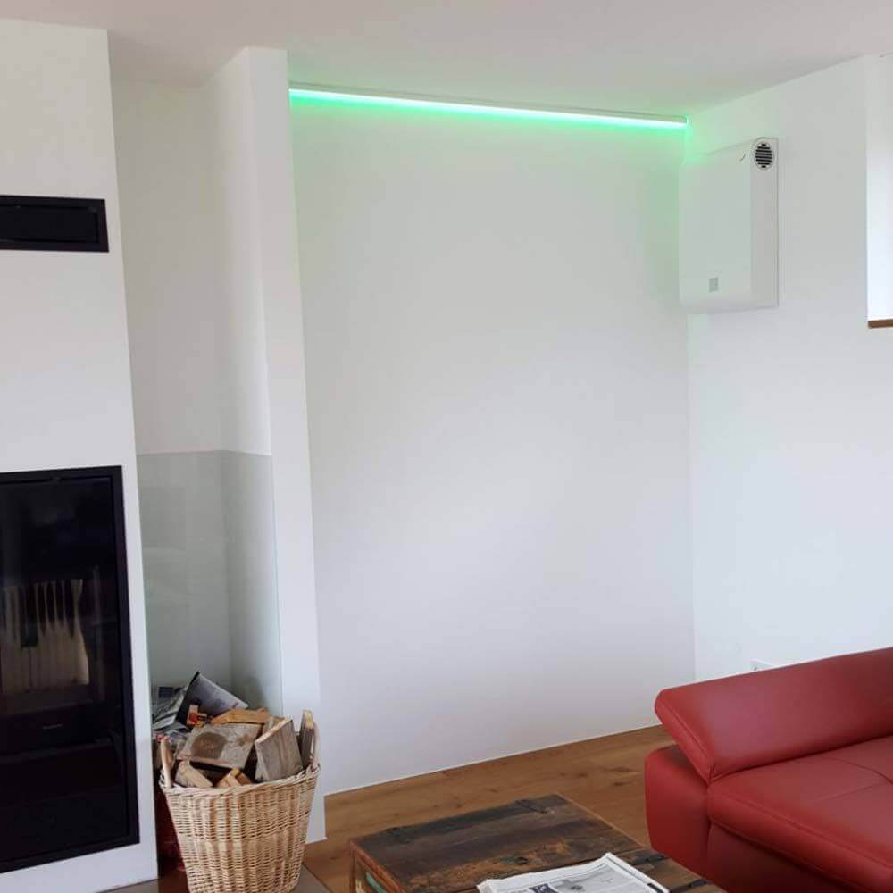 XXL Aufbauprofil 200cm Weiß ohne Abdeckung für LED-Strips