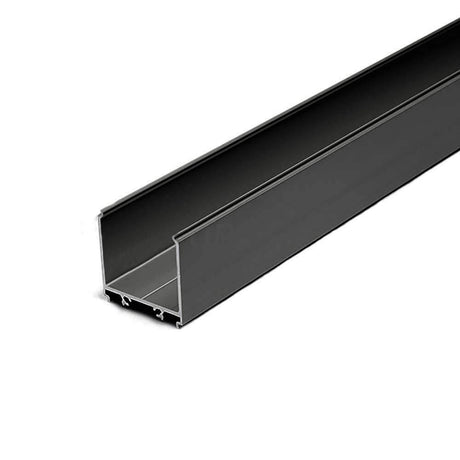 XXL Trafoprofil 200cm Schwarz ohne Abdeckung für Slim-Trafos für LED-Strip-Systeme.