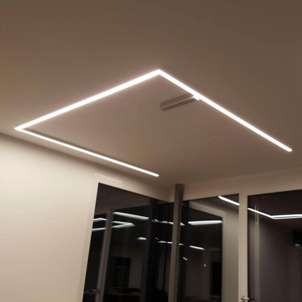 XXL Aufbauprofil 200cm Weiß ohne Abdeckung für LED-Strips