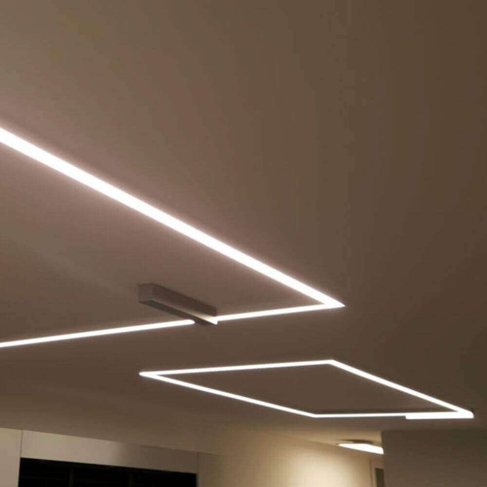 XXL Aufbauprofil 200cm Weiß ohne Abdeckung für LED-Strips