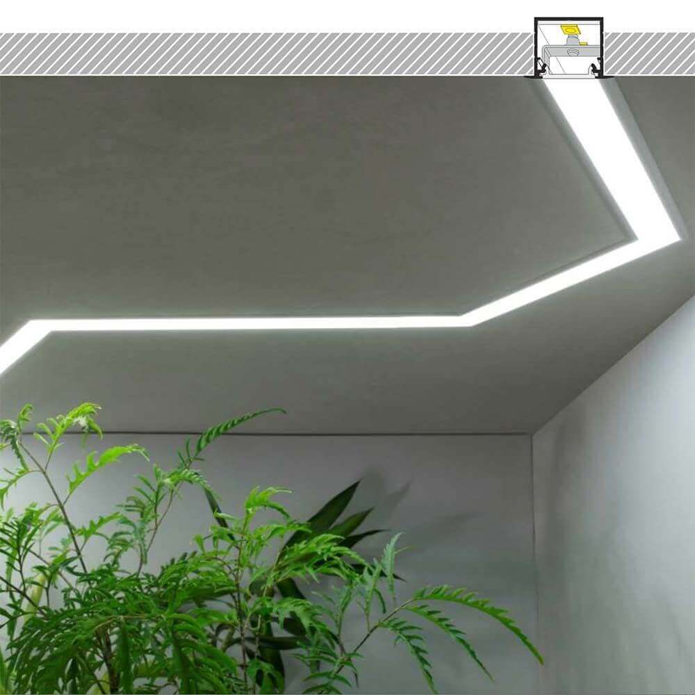 XXL Einbauprofil 200cm Schwarz ohne Abdeckung für LED-Strips