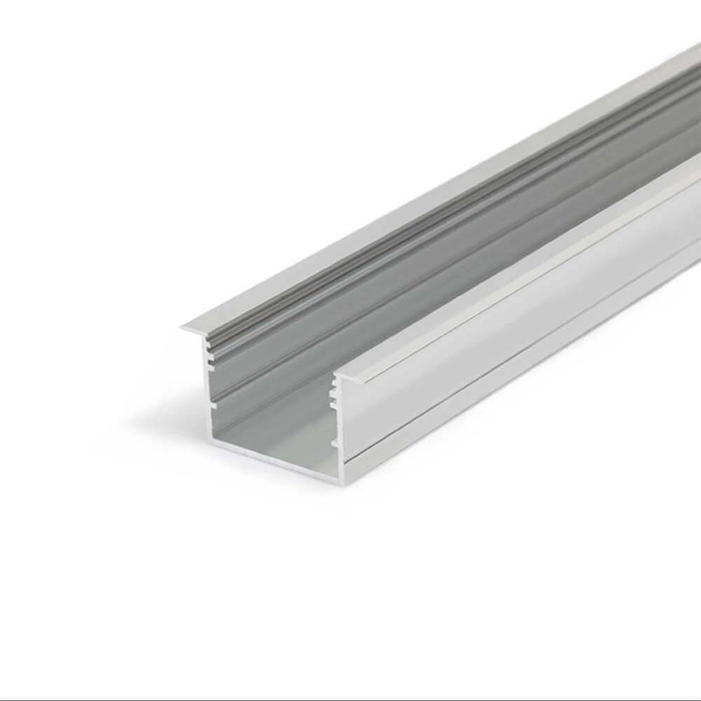 XXL indbygningsprofil 200 cm alu-anodiseret uden dække til LED-strips 
