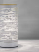 Zane Tischleuchte E14 Ø 10cm in modernem Design mit filigranen Lichtmustern.