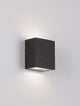 Zaro LED Außenwandleuchte 3000K Anthrazit IP65 an einer Wand montiert, minimalistisches Design, geometrische Formen.