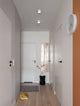 Ziaza LED Deckenleuchte Ø 12cm 3000K in modernem Flur mit zwei Deckenleuchten, hellem Design und Dekovase