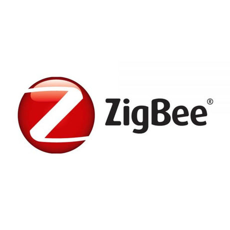 ZigBee Logo in rot und schwarz, Symbol für ZigBee-Technologie und Smart Home Lösungen