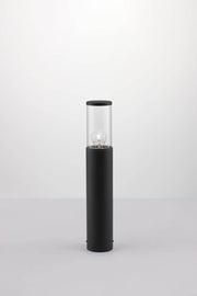 Zosia Außenpollerleuchte Dunkelgrau IP65, moderne schwarze Gartenleuchte aus Aluminium und Acryl für Terrasse und Außenbereich