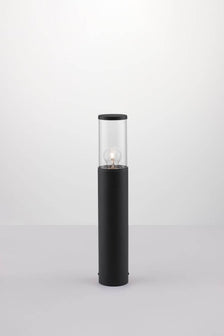 Zosia Außenpollerleuchte Dunkelgrau IP65, moderne schwarze Gartenleuchte aus Aluminium und Acryl für Terrasse und Außenbereich