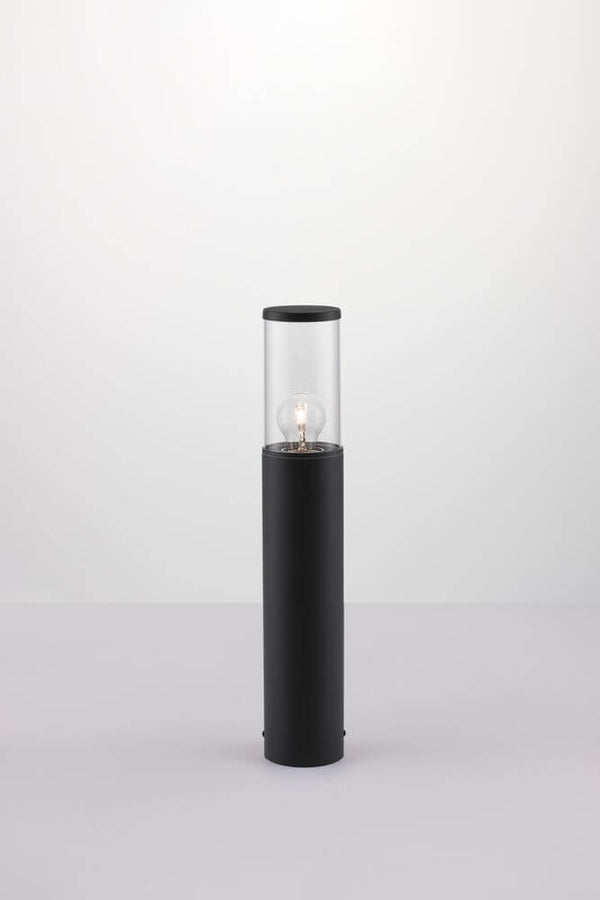 Zosia Außenpollerleuchte Dunkelgrau IP65, moderne schwarze Gartenleuchte aus Aluminium und Acryl für Terrasse und Außenbereich