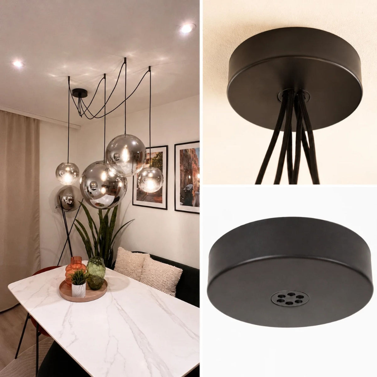 s.luce Modular multiple canopy 1-6 outlets Ø 15cm