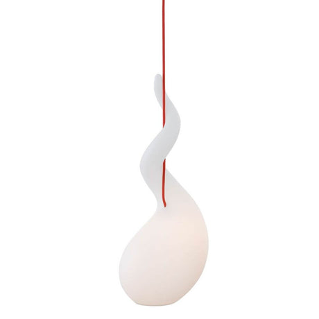 Alien XL pendant light 111 cm Liquid-Light White with extravagant design and red cable.