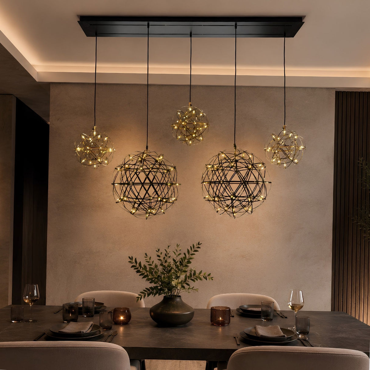 s.luce Atom LED-ruokapöydän riippuvalaisin 2-5 valon säde 120cm