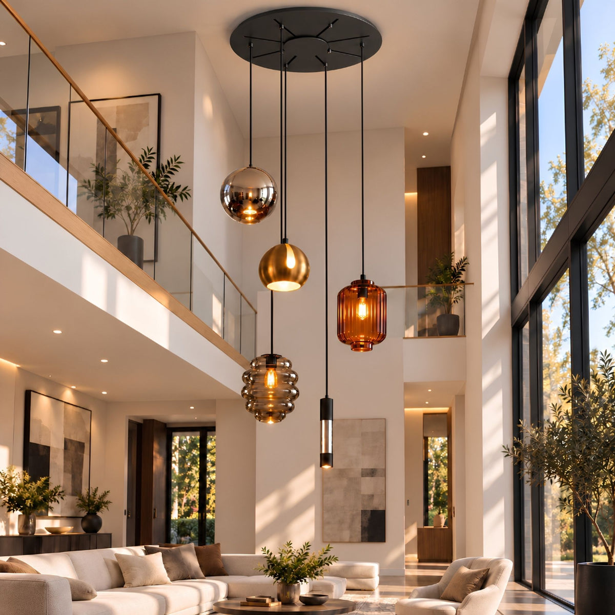 s.luce Baldaquin de luminaires suspendus modulaires multiples