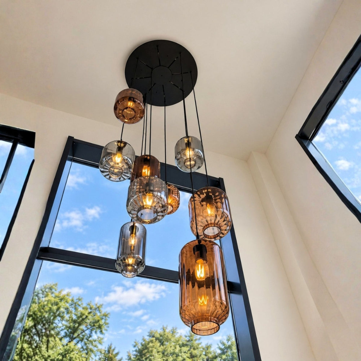 s.luce Baldaquin de luminaires suspendus modulaires multiples