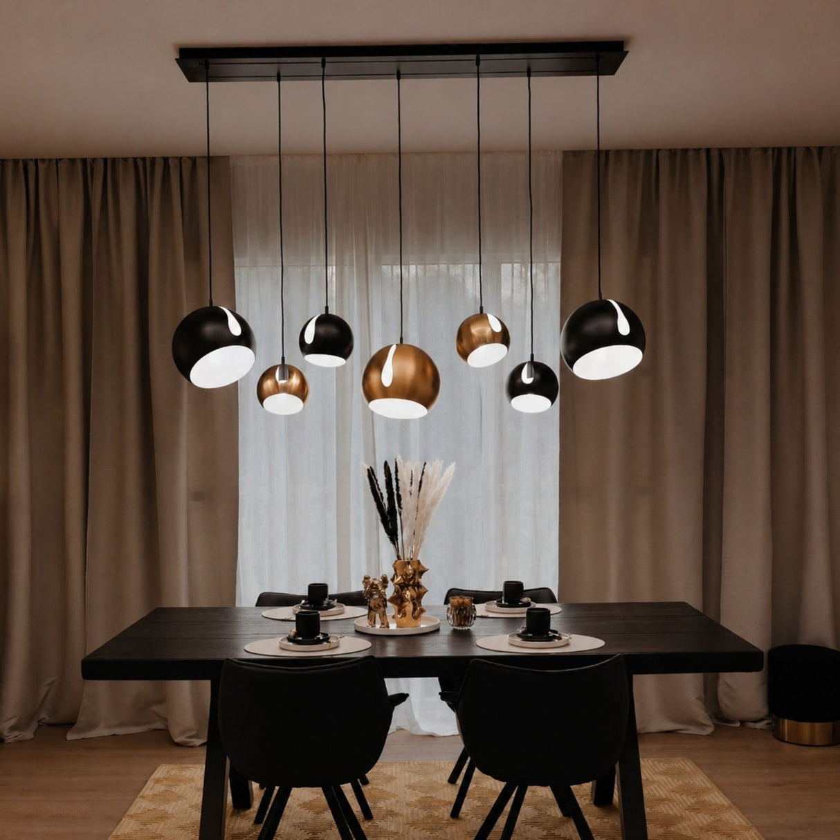 s.luce Metal ball pendant light with a rotatable interchangeable shade 