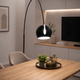 s.luce Ball Design-Bogenlampe mit Marmorfuß modern