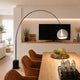 s.luce Ball Design-Bogenlampe mit Marmorfuß modern