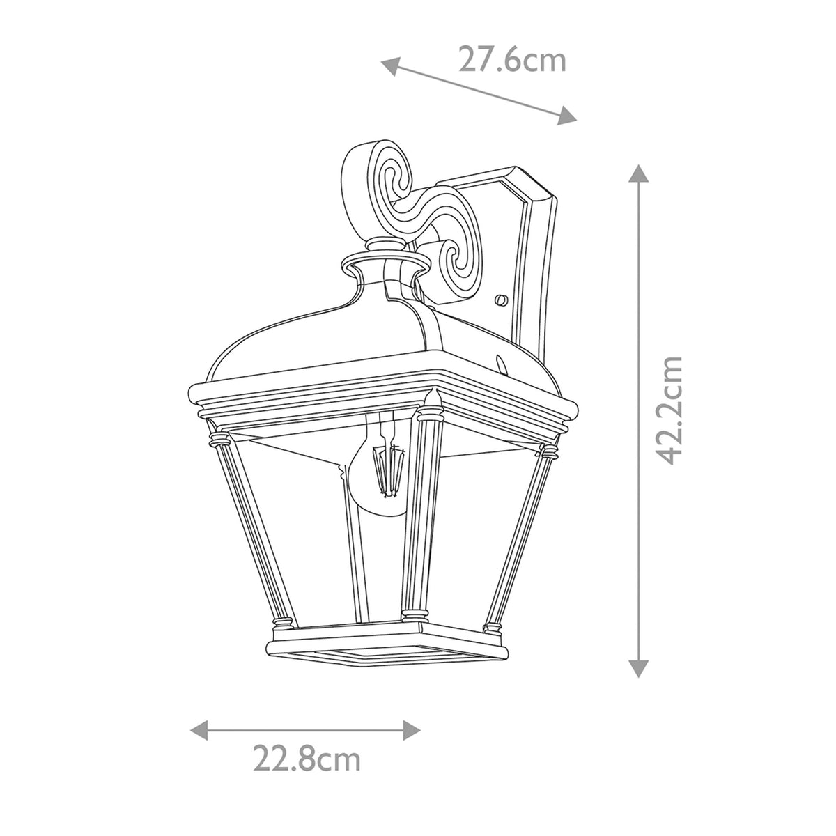 Lanterna da parete per esterni Bayview a 1 luce IP44 Nero 42cm (6)