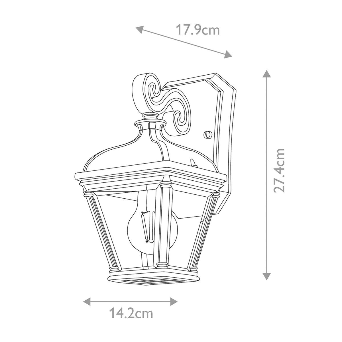 Lanterna da parete da esterno Bayview a 1 luce IP44 Nero (6)