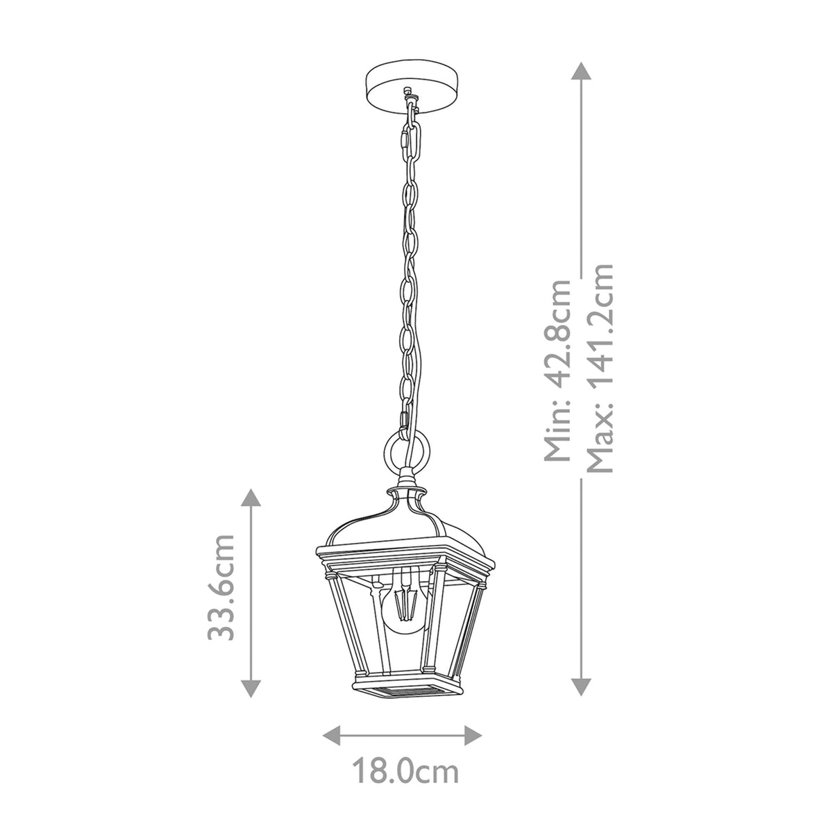 Außen-Pendelleuchte Bayview 1-flammig IP44 Schwarz Ø18cm (6)