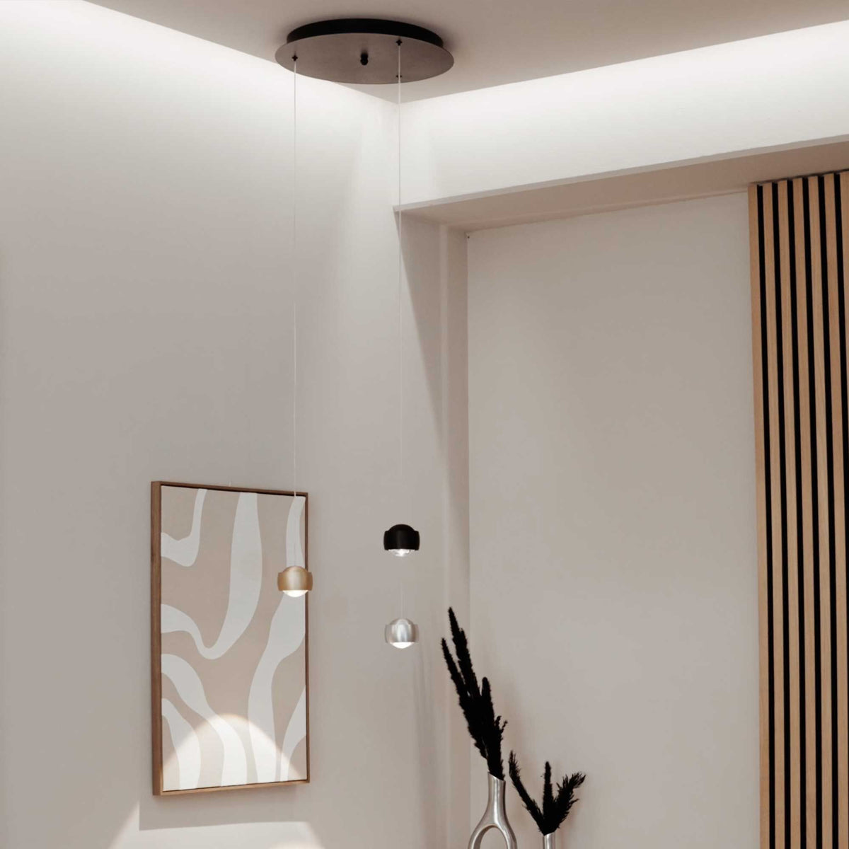 s.luce Beam LED pendant light 3- or 5-light modular canopy