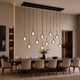 s.luce Belluna Esstischlampe 12-flammig 200cm 3-reihig