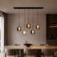 s.luce Belluna eettafel hanglamp 5-vlam 160cm kap