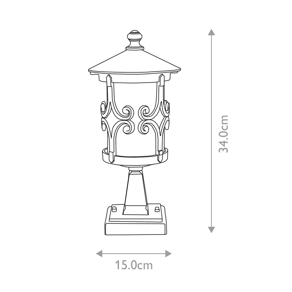 Lanterne de socle Hereford 1 lampe Noir (4)