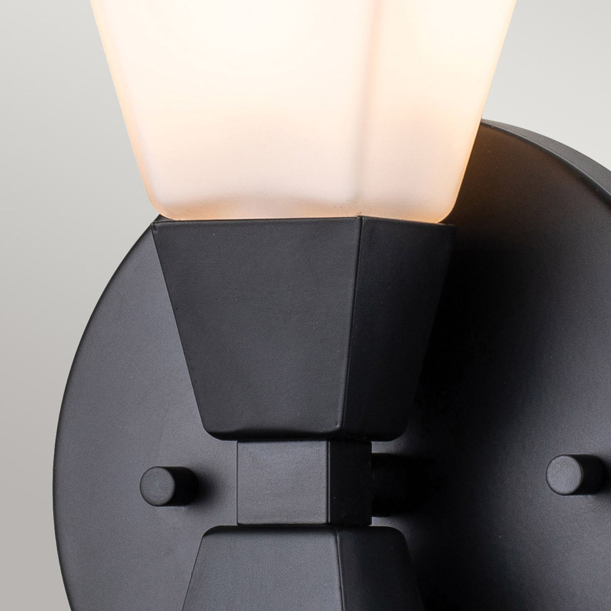 Bowtie bathroom wall light, 1-light, with opal glass IP44 black (5)
