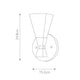 Bowtie bathroom wall light, 1-light, with opal glass IP44 black (6)
