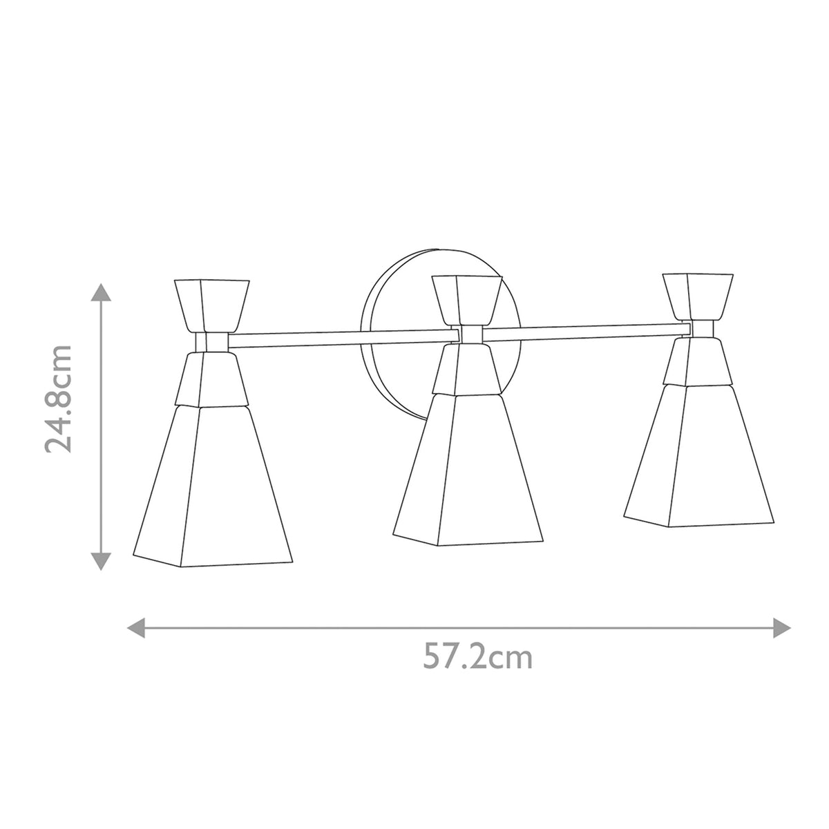 Wandleuchte Bowtie 3-flammig 57x10cm (6)